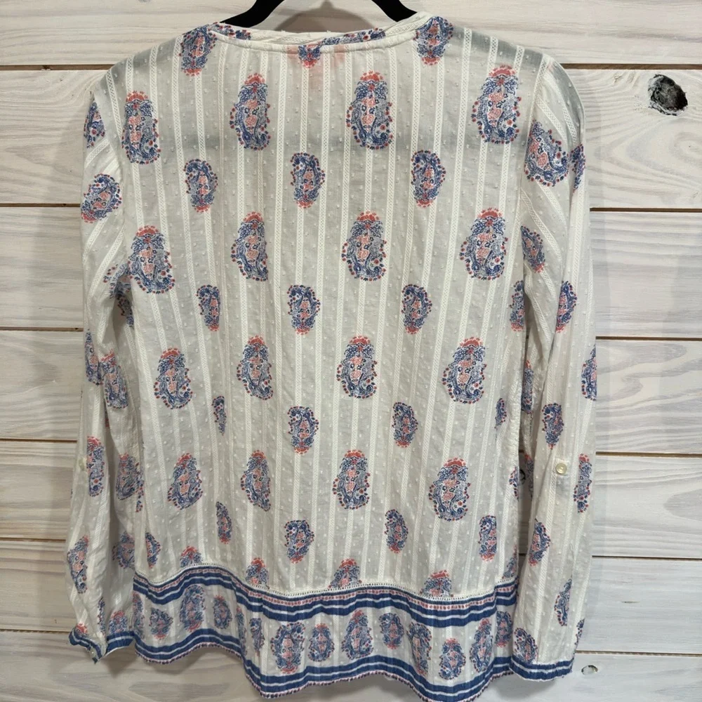 Joe Fresh White and Blue Blouse - Picture 6 of 7